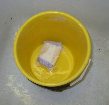 Test Diaper in bucket