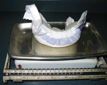 Test Diaper - Wet and absorbed more than 7 times it's soiled weight